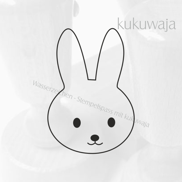 XL Stempel Hasenkopf / Hase Umriss -